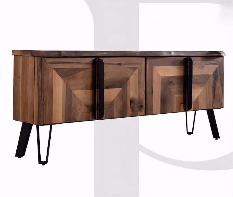 Mobile contenitore in stile moderno, colore marrone, pratico e confortevole, ideale per il soggiorno, realizzato in legno