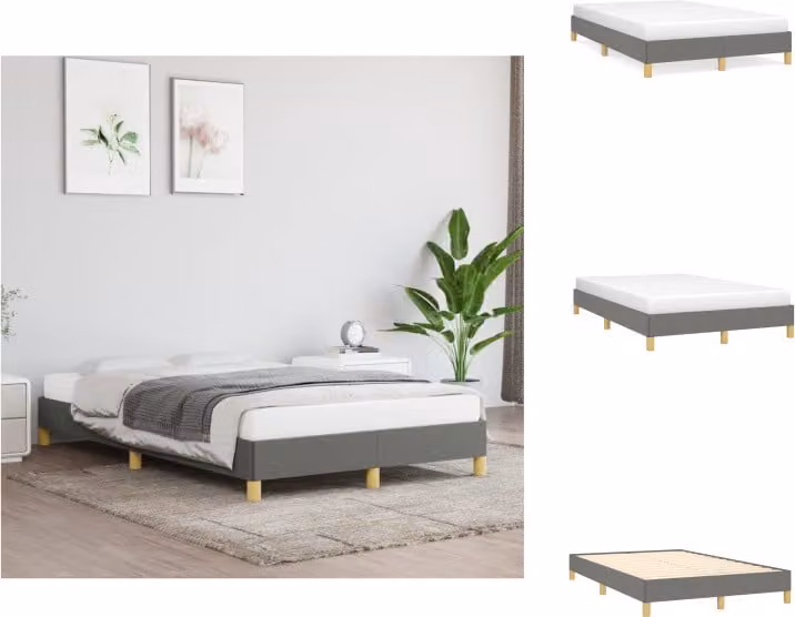 vidaXL Struttura letto grigio scuro 120x200 cm in tessuto - Letti e strutture letto