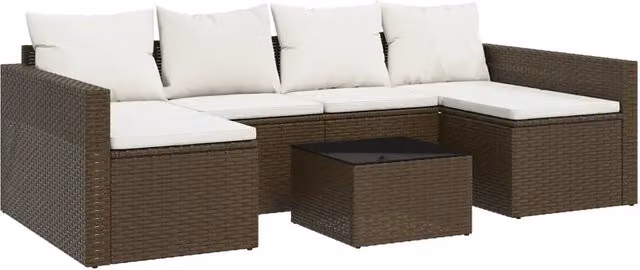 Set Divani da Giardino 2 pz | Set Salotto da Giardino con Cuscini in Polyrattan Marrone