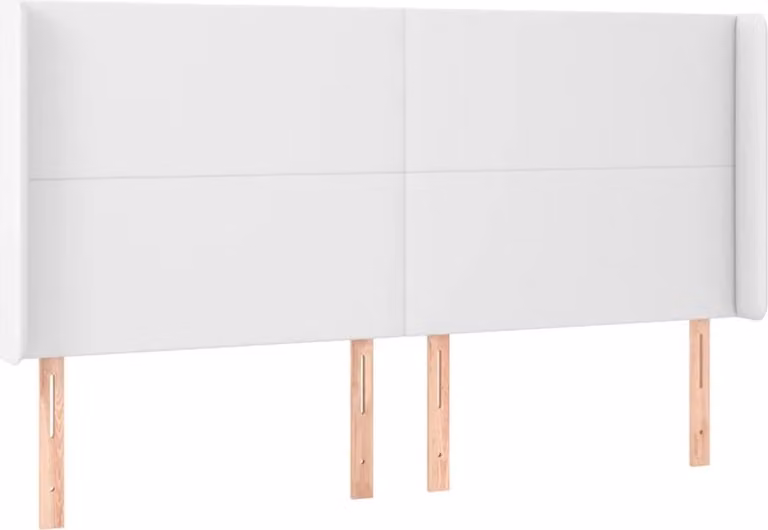 Testiera ad Orecchio Bianco 163x16x118/128 cm in Pelle finta