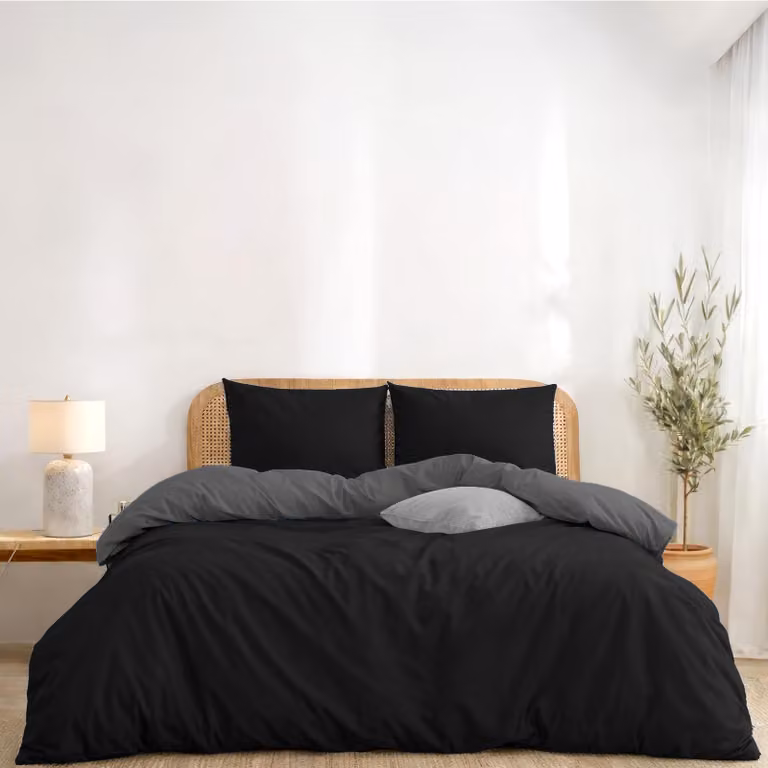 Copertura per letto in microfibra, 240 x 260 cm, design reversibile, con federe, ideale per la camera da letto