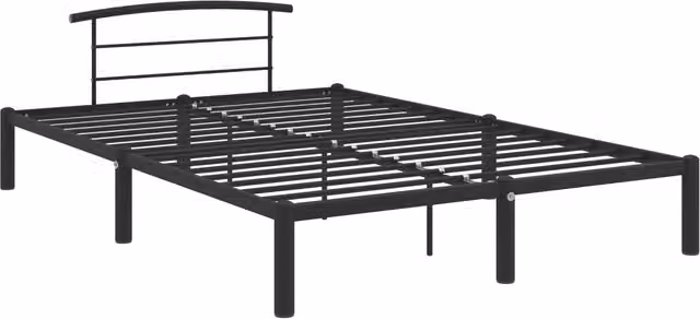 Letto matrimoniale | Letto per adulti | Giroletto Nero in Metallo 140x200 cm