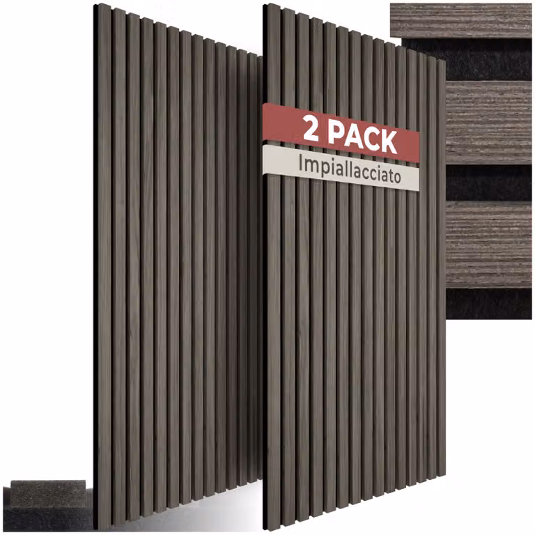 Pannelli acustici Sonic Wall II tectake effetto legno rovere grigio in feltro e plastica L: 110,0 cm, H: 50,0 cm, P: 18,0 cm