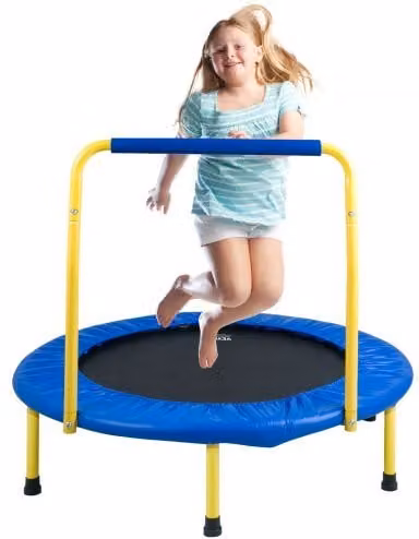 Trampolino Pieghevole Rotondo VEVOR per Bambini, Diametro: 92 cm, Colore: Blu