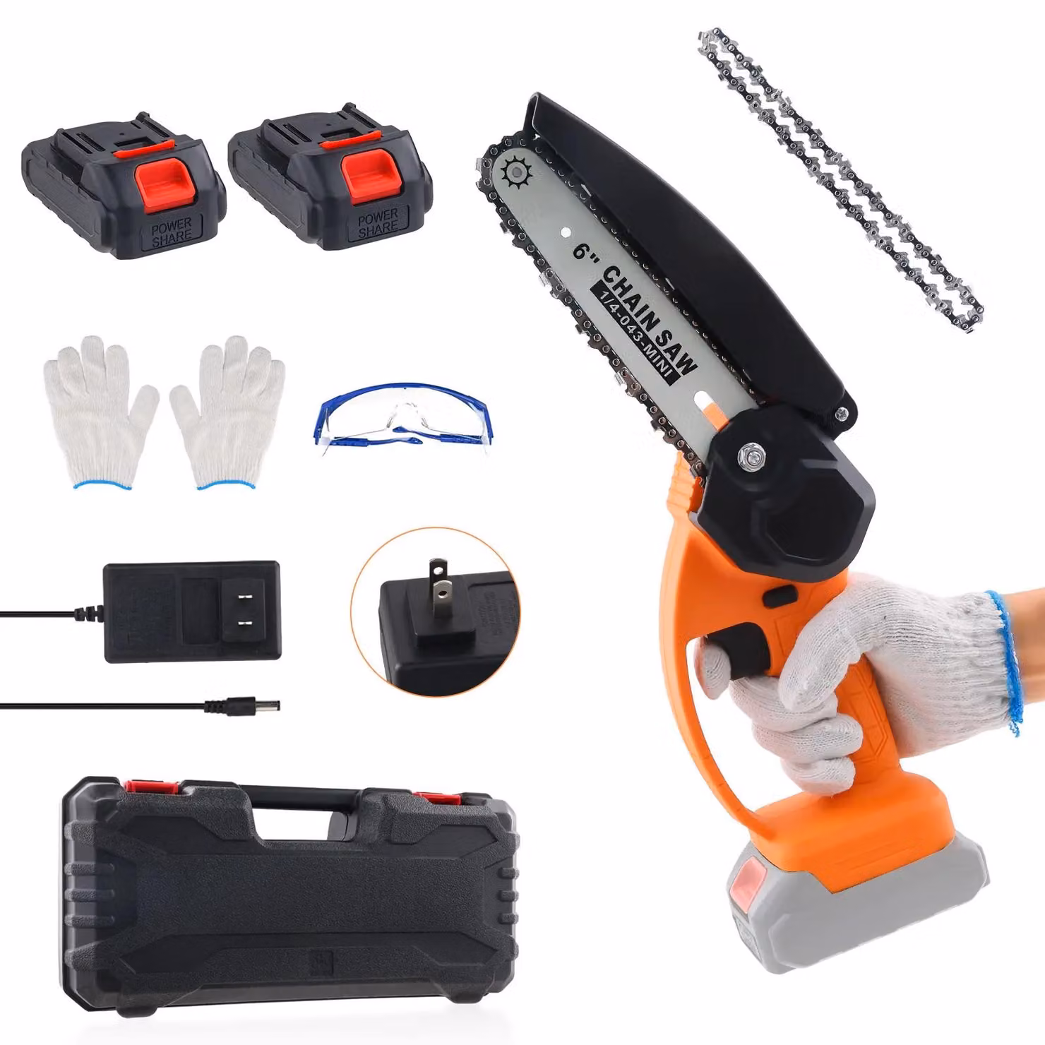 Troncatrice elettrica a batteria, lunghezza del taglio di 15 cm, batteria ricaricabile da 21V, con 2 batterie incluse