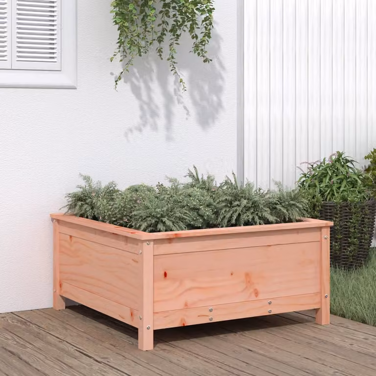 Fioriera da giardino vidaXL in legno massello di Douglas, colore marrone, L: 82,5 cm, P: 82,5 cm, H: 39 cm