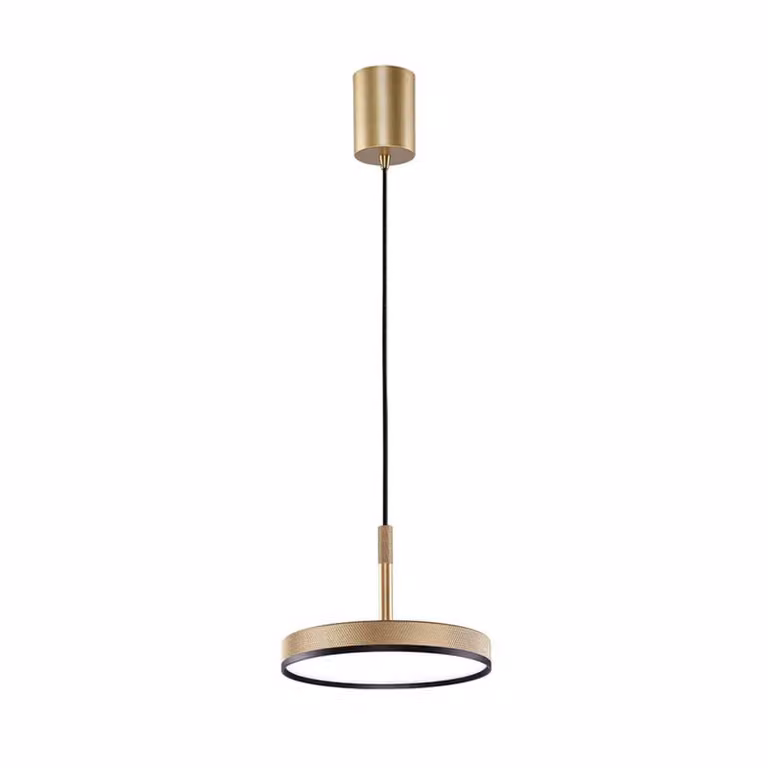 Viokef Lampada LED a sospensione Don, color oro, Ø 20 cm, metallo Don, Ottone / Oro, Soggiorno / Sala da pranzo, Alluminio, Moderno