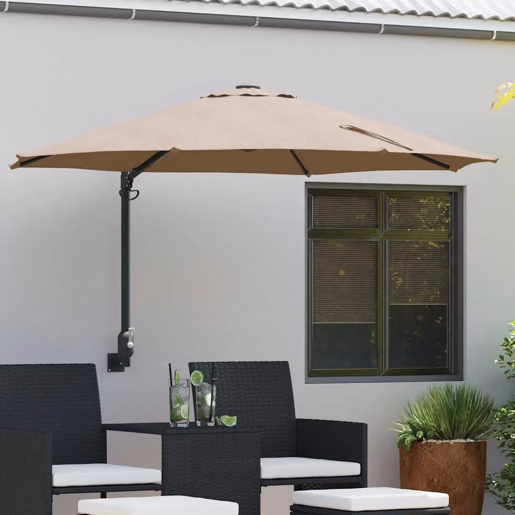 vidaXL Ombrello da giardino 248 x 248 x 148 cm Poliestere e Acciaio