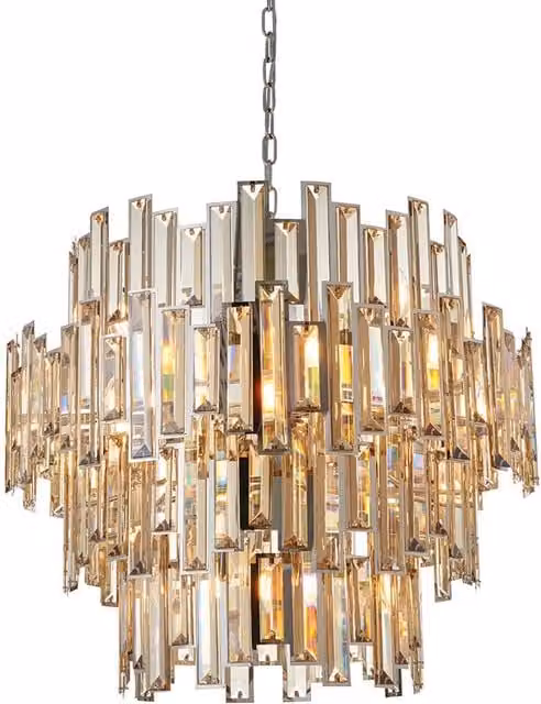 Lampadario a sospensione Viviana Endon in cristallo color champagne con 15 lampadine E14 – 1