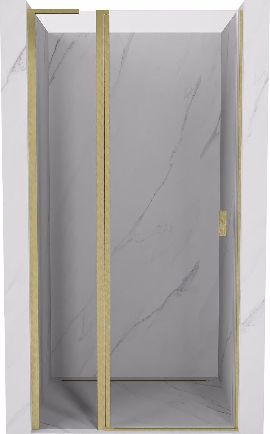 Mexen Mist L porta doccia battente 100 cm, trasparente, dorato spazzolato - 8A4L-100-000-55-00