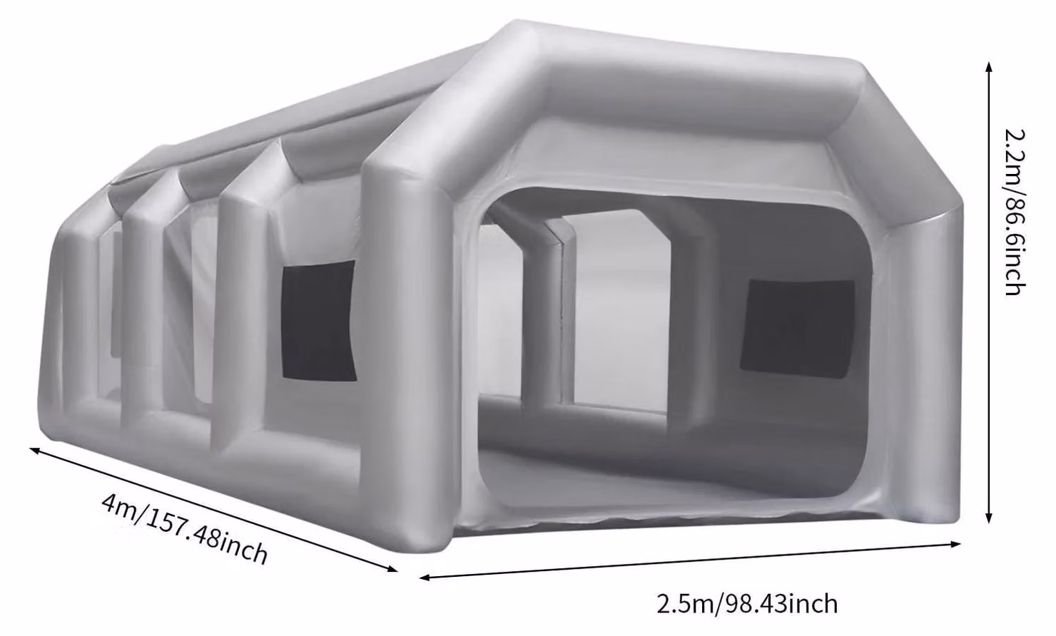 Cabina di verniciatura gonfiabile - Cabina di verniciatura portatile - 4 x 2,5 x 2,2 m - Montaggio rapido - Per auto e moto - Telo in Oxford/PVC