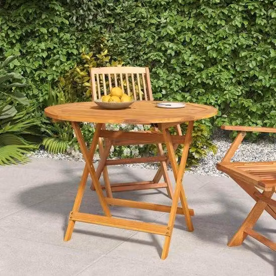 Panca da giardino pieghevole - Panca da giardino pieghevole - Ideale per mangiare all'aperto - Realizzata in legno di quercia - Dimensioni: 90 x 75 cm - Colore: marrone