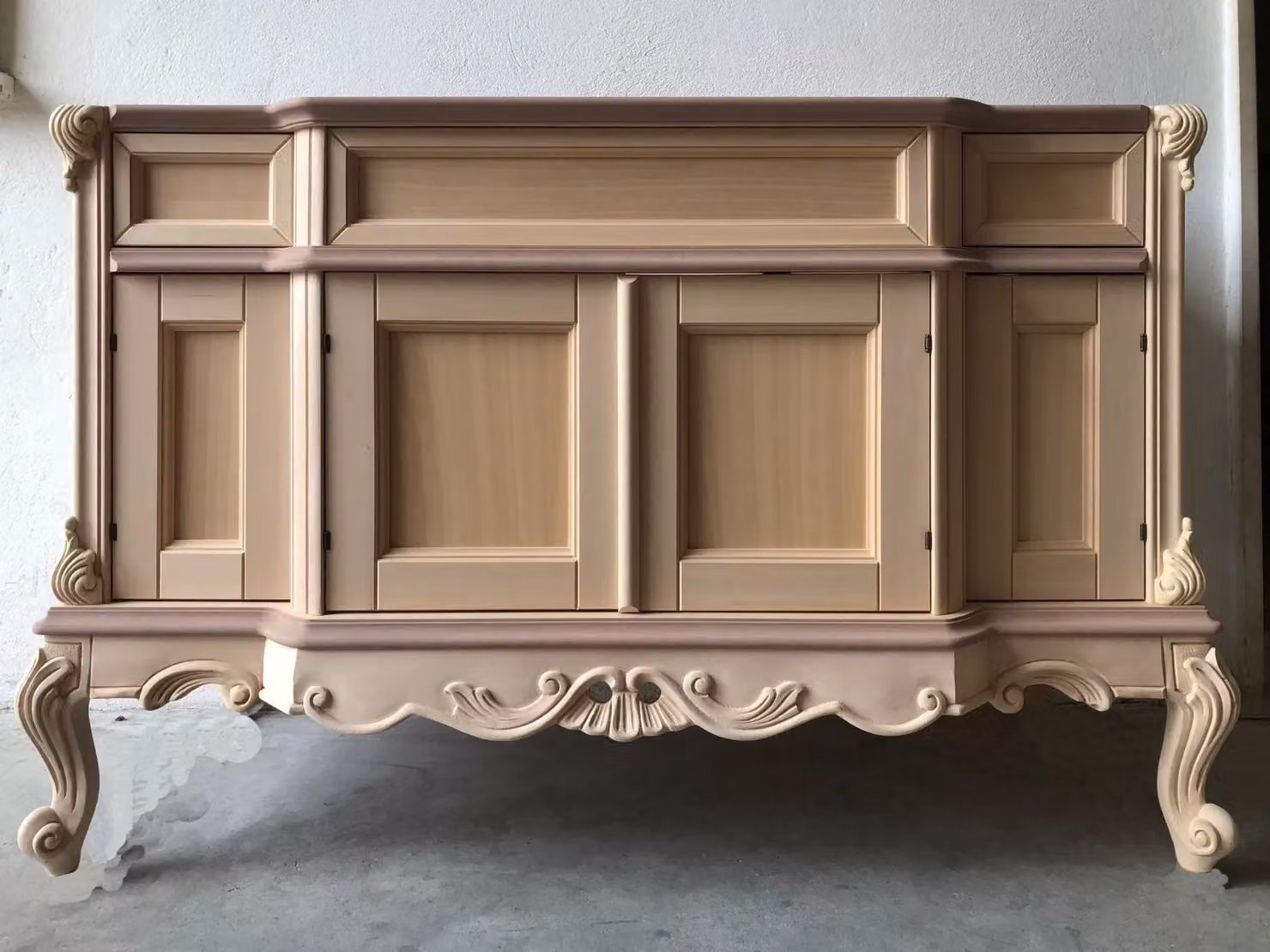 Mobile bagno classico in legno di faggio non trattato Mobili 2G L: 130 cm, P: 60 cm, H: 82 cm – 2