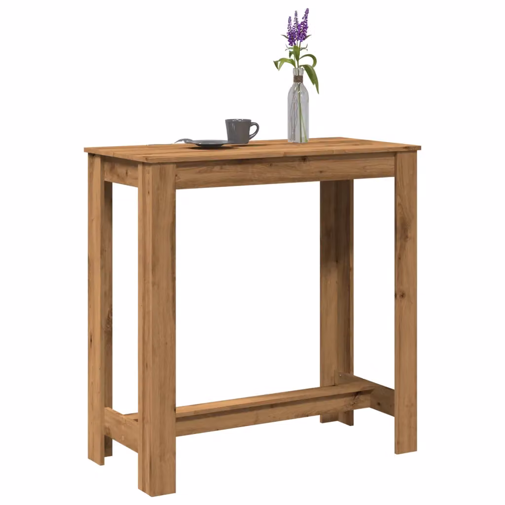 vidaXL Tavolo Bar Moderno in Legno Rovere Marrone L: 102 cm, P: 50 cm, H: 103,5 cm