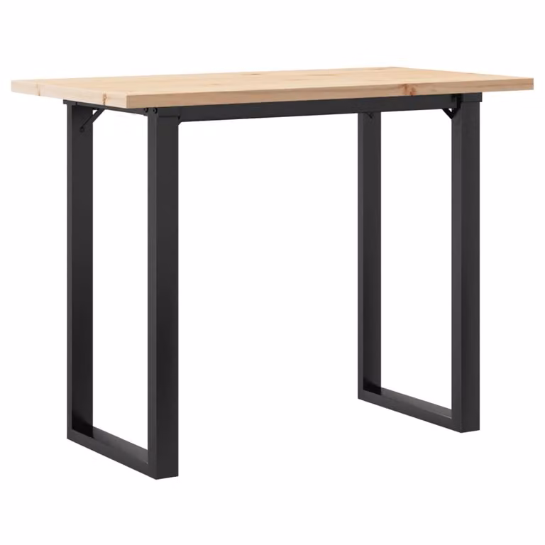 Tavolo da Pranzo Telaio a O 100x50x75,5 cm Legno Pino e Acciaio