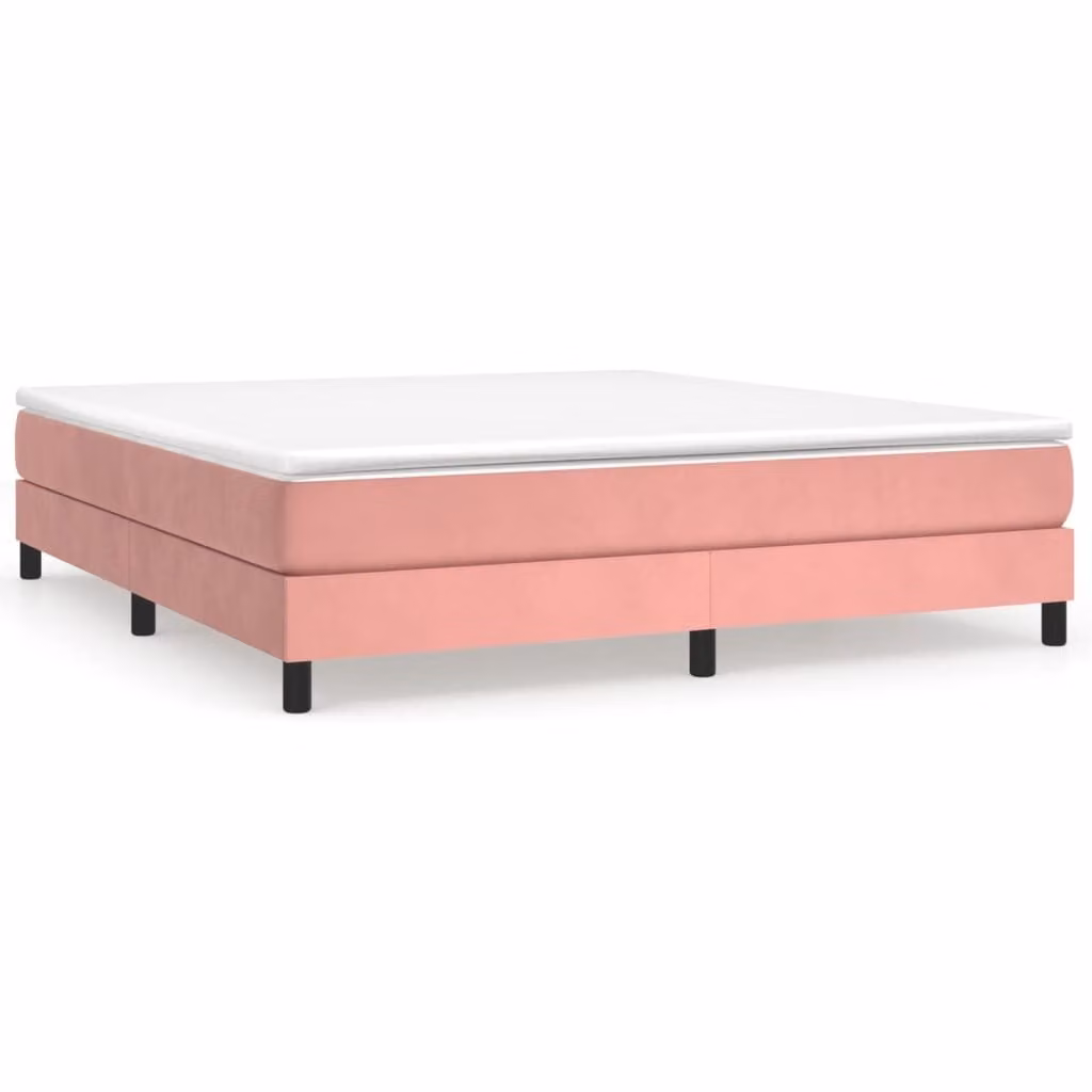 Struttura Letto a Rete a Molle Rosa 180x200 cm in Velluto