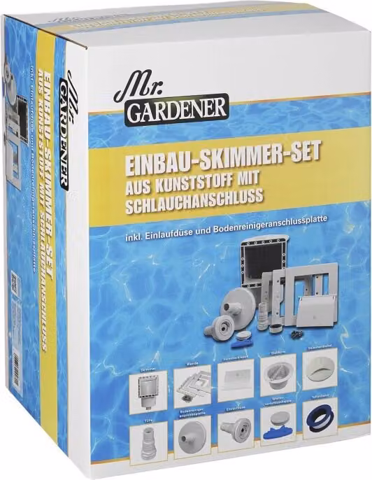Mr Gardener skimmer da incasso per piscine con pareti in acciaio, 502010310MG