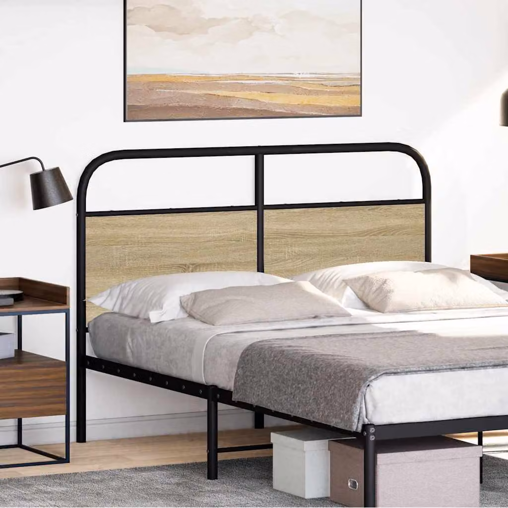 vidaXL Testiera di Ricambio Rovere Sonoma 120 cm Acciaio