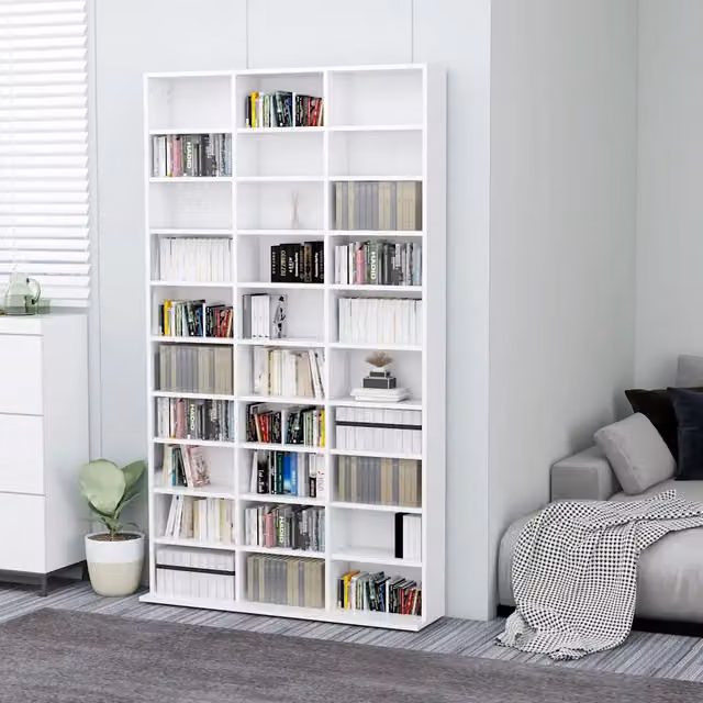 Armadietto TV-Libreria Bianco 102x16x177,5 cm in Legno Multistrato