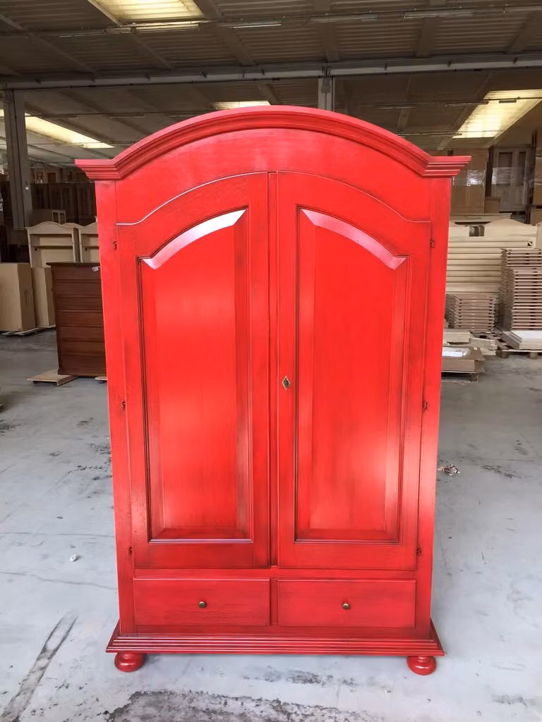 Armadio a 2 ante in legno stile shabby chic rosso anticato Mobili 2G L/P/H: 125 x 61 x 200 cm