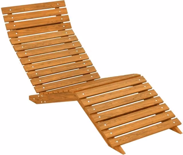 Lettino da sole XYLO in legno massello marrone L: 170 cm, P: 66 cm, H: 77 cm – 1