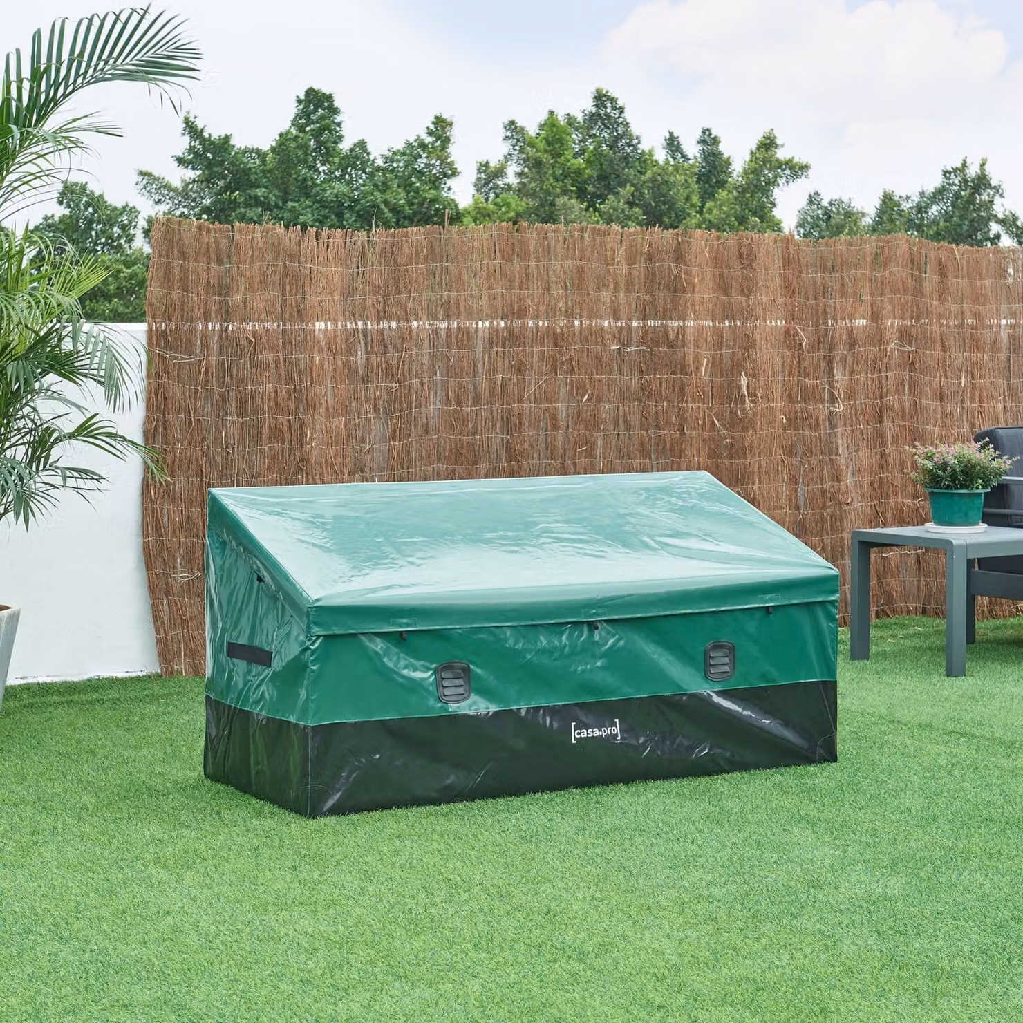 Contenitore 'Alanno' 560 L Acciaio 155 x 64 x 75 cm Verde / Nero