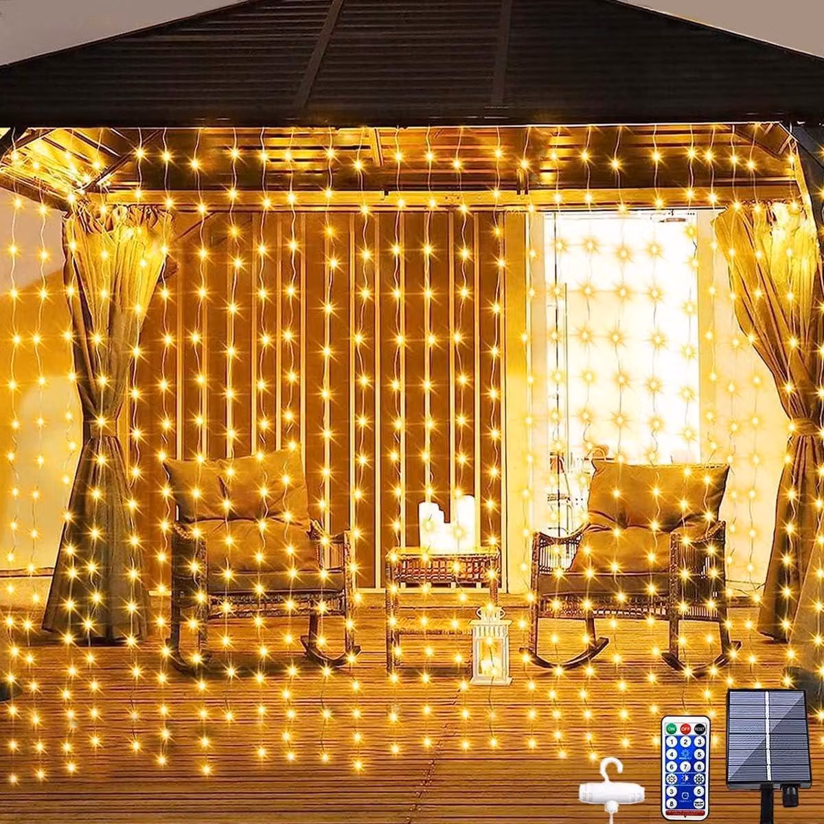 Solidchoice - Luci solari a forma di fata con 300 LED e telecomando