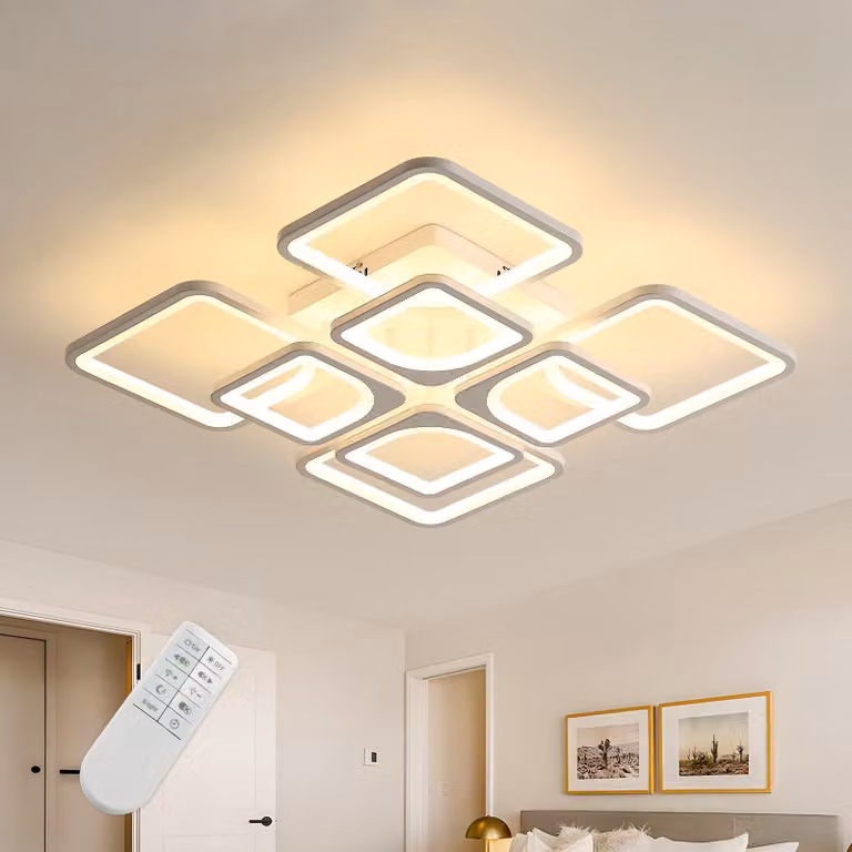 Lampada a LED da soffitto, design elegante, dimmerabile, 80W, ideale per il soggiorno, con controllo tramite telecomando e app