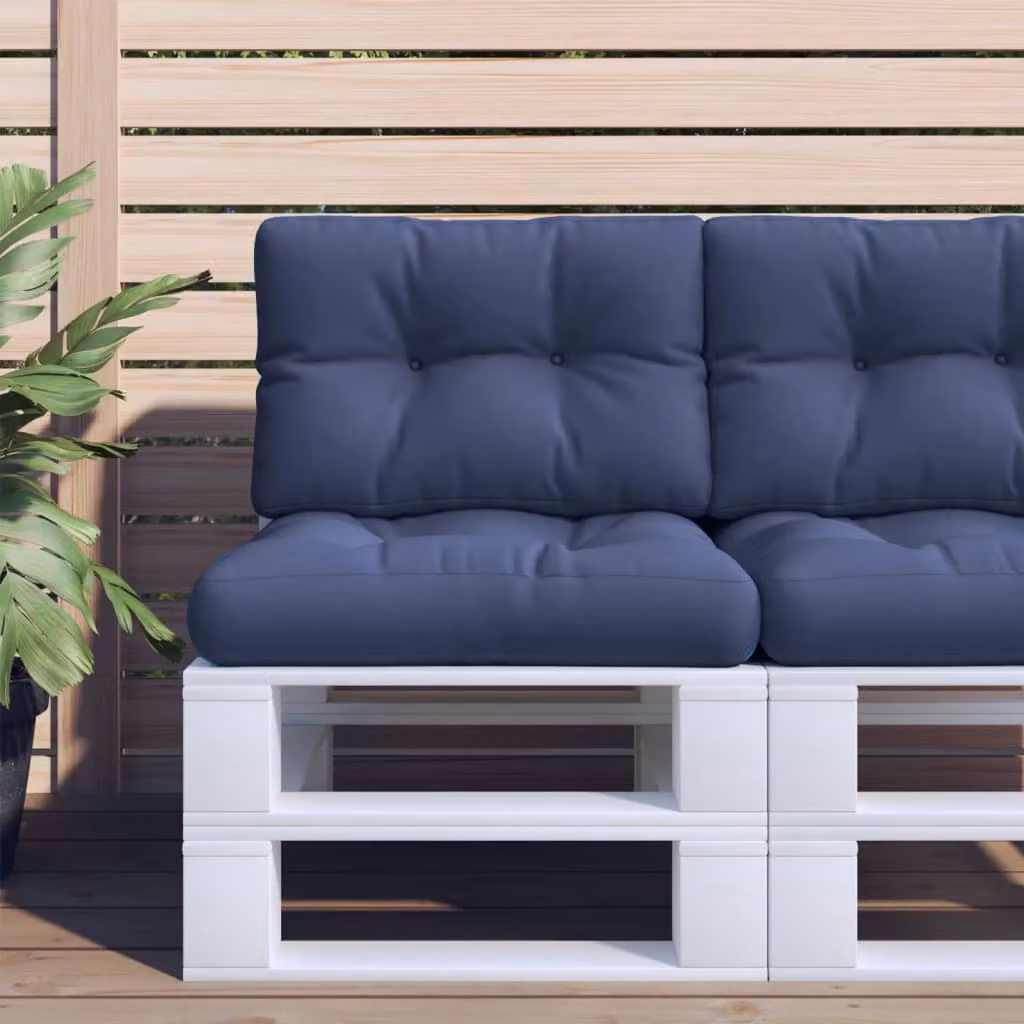 Set di cuscini per pallet vidaXL blu, in tessuto resistente all'acqua e ai raggi UV, L 60 cm x P 40 cm x H 12 cm