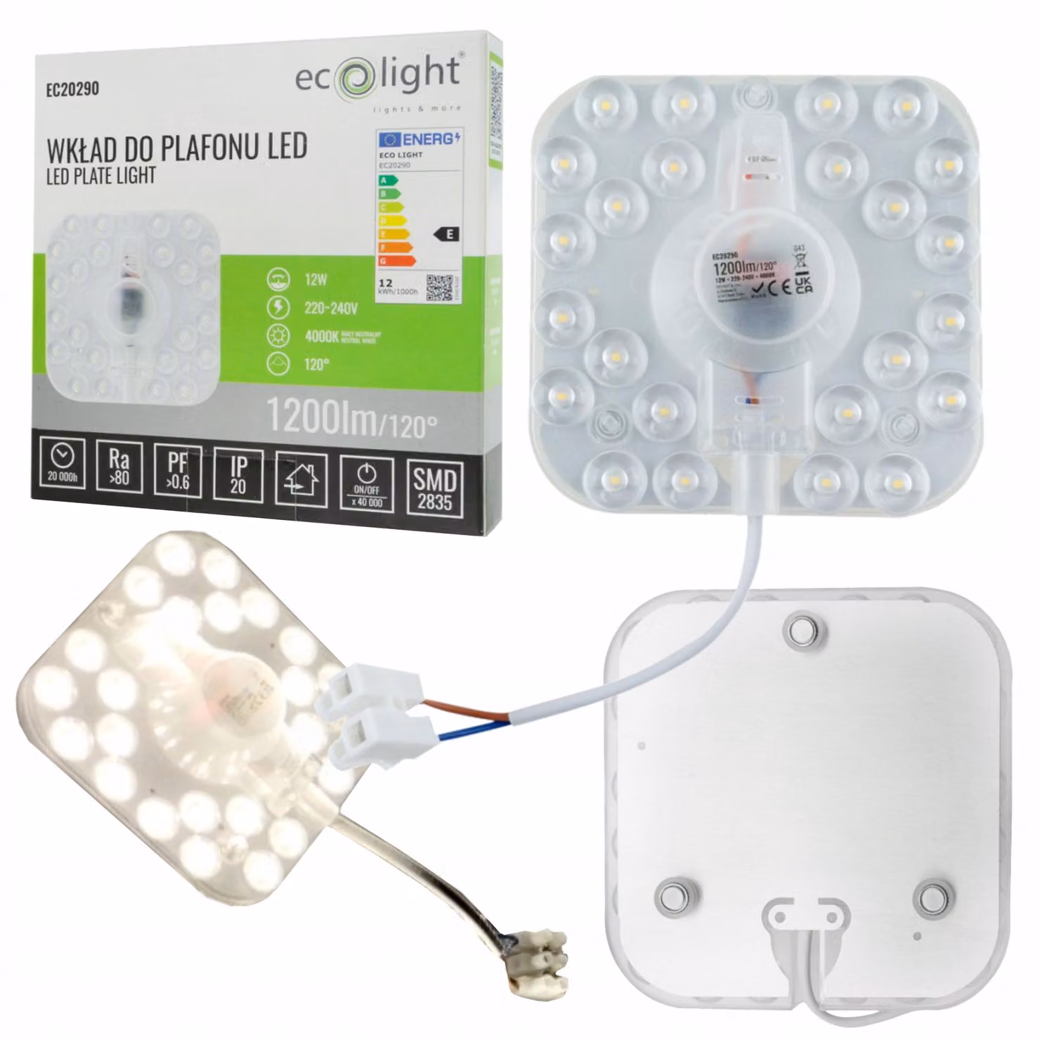 Inserto per plafoniera LED 12W 4000K 1200lm