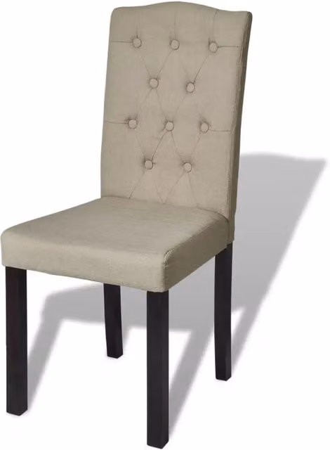 Set di 6 sedie da pranzo vidaXL in tessuto color cammello stile Chesterfield