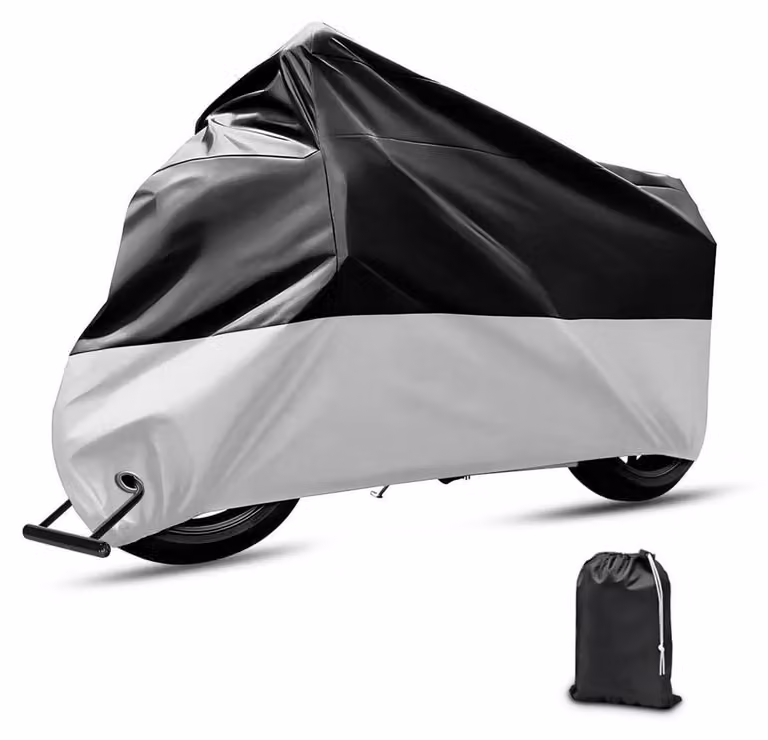 Copertura impermeabile universale per motociclette e scooter, protezione antipolvere, 210D, dimensioni 230x95x125 cm, colore nero/argento