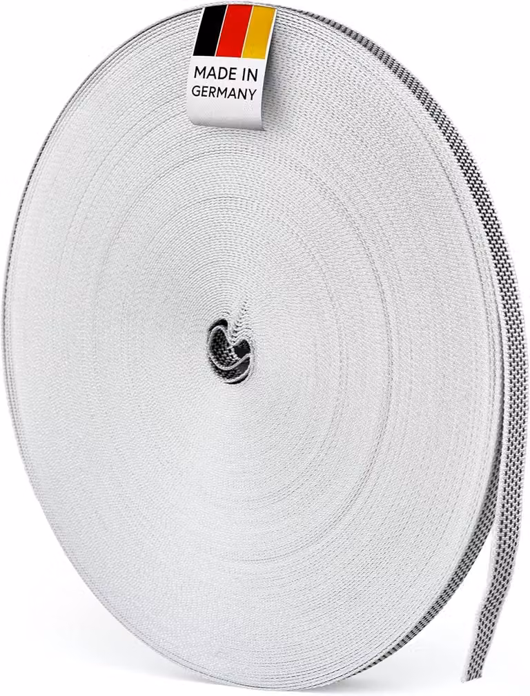 Cinghia per avvolgibili, 50 metri, 23 mm, per finestre, colore grigio