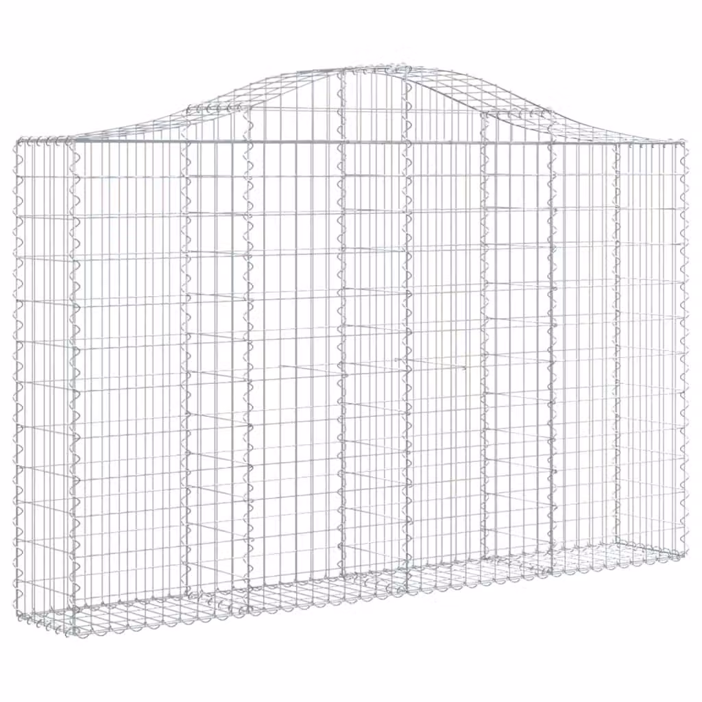 Cesto Gabbione ad Arco 200x30x120/140 cm Ferro Zincato