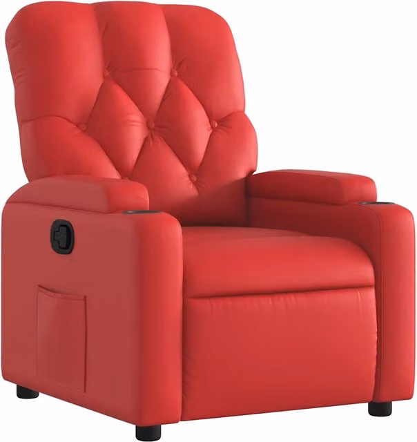 Poltrona | Sedia Relax Reclinabile Rossa in Similpelle