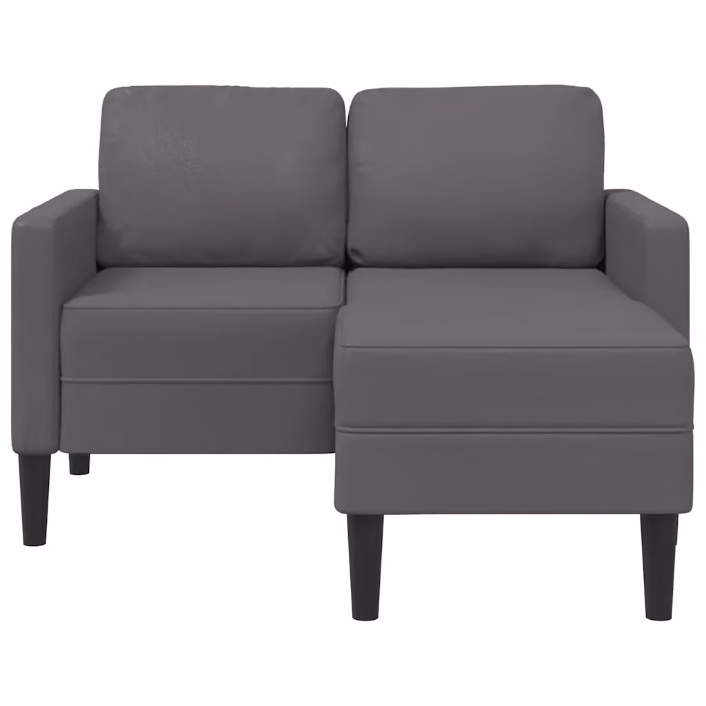Divano a L con Chaise Longue vidaXL in Similpelle Grigio Moderno – 2