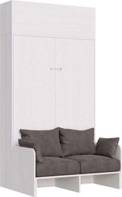 Letto a scomparsa salvaspazio con divano Kentaro GIORDANOSHOP, colore bianco, dimensioni 120x190 cm, altezza 250 cm – 1