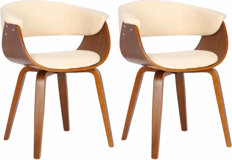 set di 2 sedie da pranzo - sedie da cucina - elevato comfort di seduta | Colore: crema