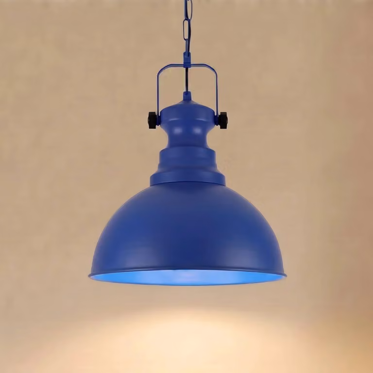 Lampada a sospensione Kure Opviq, dimmerabile, Blu, Soggiorno / Sala da pranzo, Metallo, Vintage, Lampada a sospensione