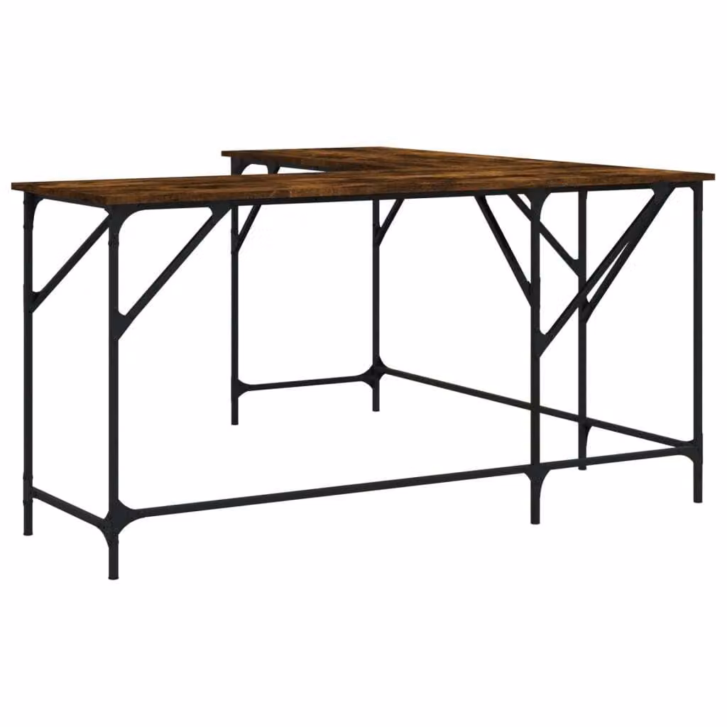 Scrivania Rovere Fumo 149x149x75 cm in Legno Multistrato