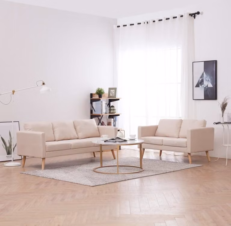 Maison Exclusive - Set Divani 2 pz in Tessuto Crema