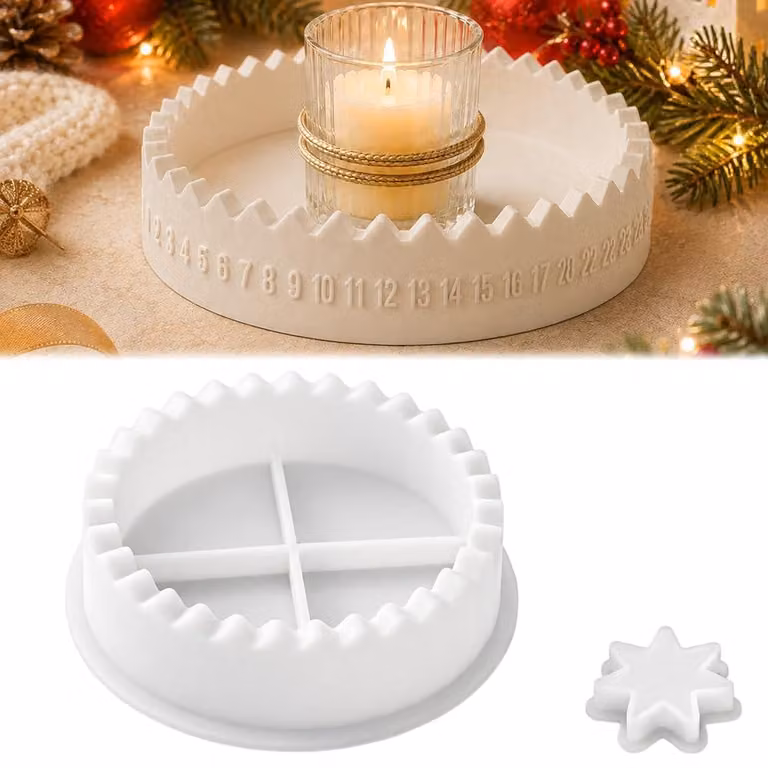 Candela a forma di calendario dell'Avvento, in silicone, composta da 2 pezzi