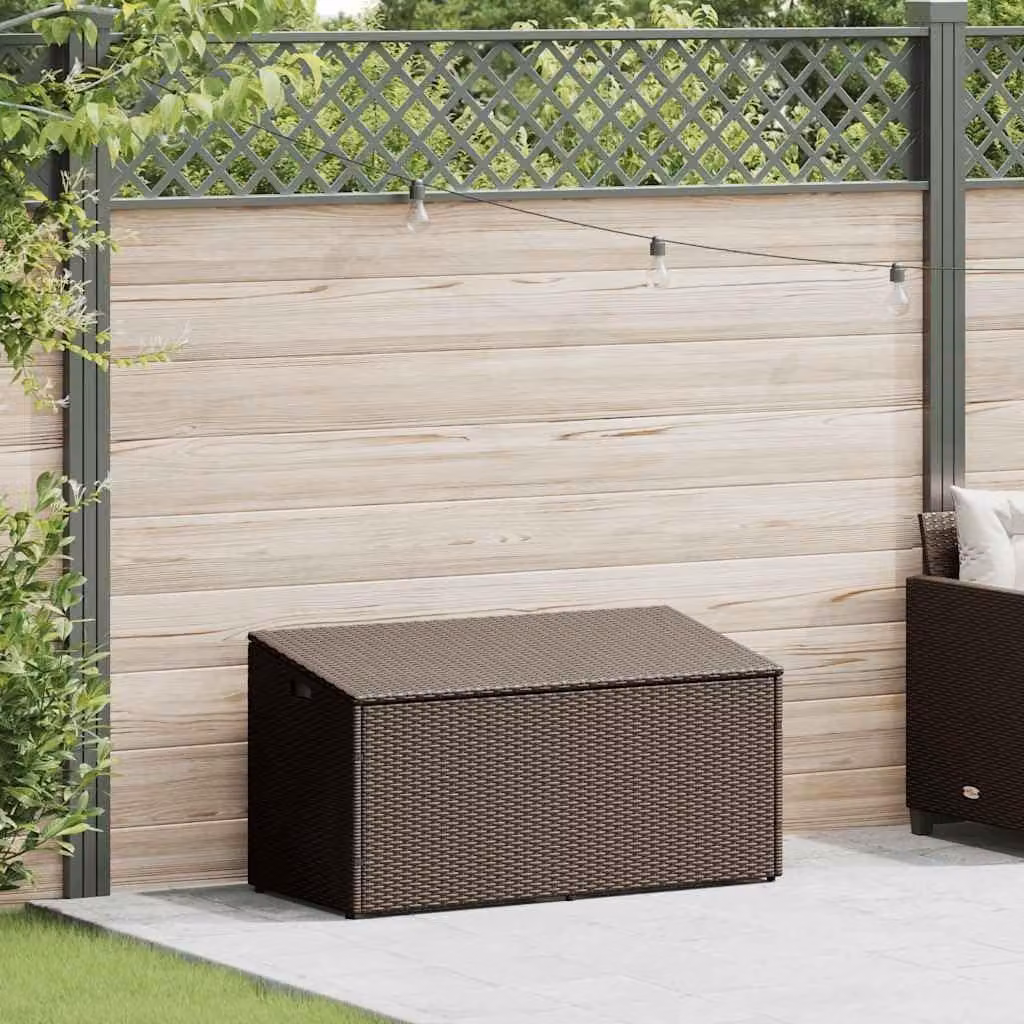 Cassetta portaoggetti in rattan sintetico per l'organizzazione degli accessori da giardino