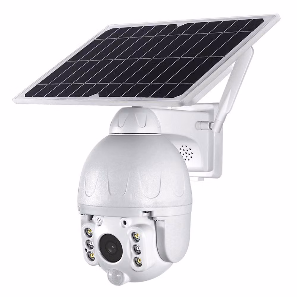 Telecamera solare Full HD, 2MP, 1080p, PTZ rotante, WiFi, senza fili, pannello solare mobile