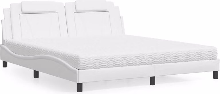 Maison Exclusive - Letto "Viana" con materasso, bianco, 180x200 cm, ecopelle