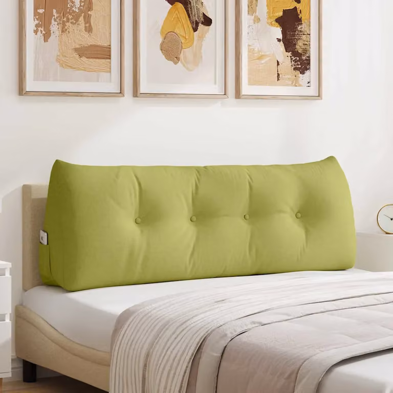 Cuscino per schiena ergonomico vidaXL verde chiaro con rivestimento rimovibile L 140 x P 24 x H 50 cm