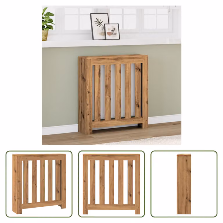 The Living Store Rivestimento per radiatori Artisan oak 78x20x82 cm materiale in legno