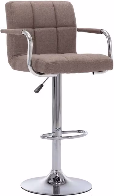 Set di 2 sedie da bar vidaXL moderne in tessuto grigio con struttura in metallo, seduta in schiuma e rotelle girevoli a 360 gradi