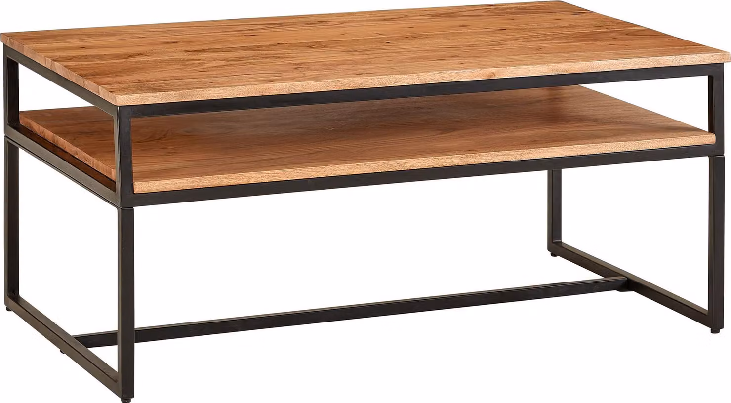 Tavolino 100x60x45 cm tavolino in metallo tavolino in legno massiccio tavolino da salotto | Wohnling