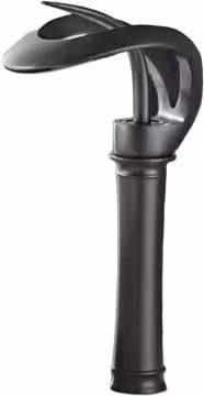 Rubinetto da bagno a cascata NAVIS in acciaio inox nero opaco con beccuccio girevole per lavabo alto – 1